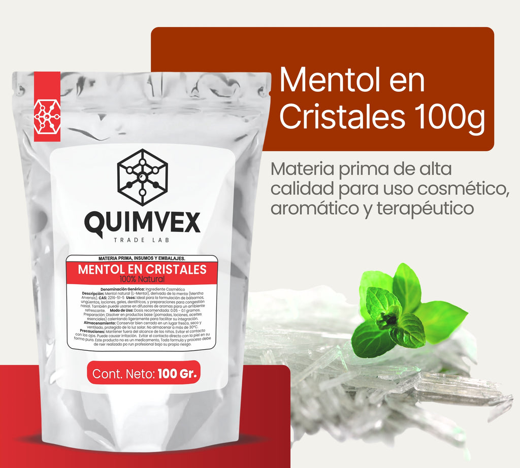 Mentol en Cristales 100gr - Ideal para Cosmética y Aromaterapia