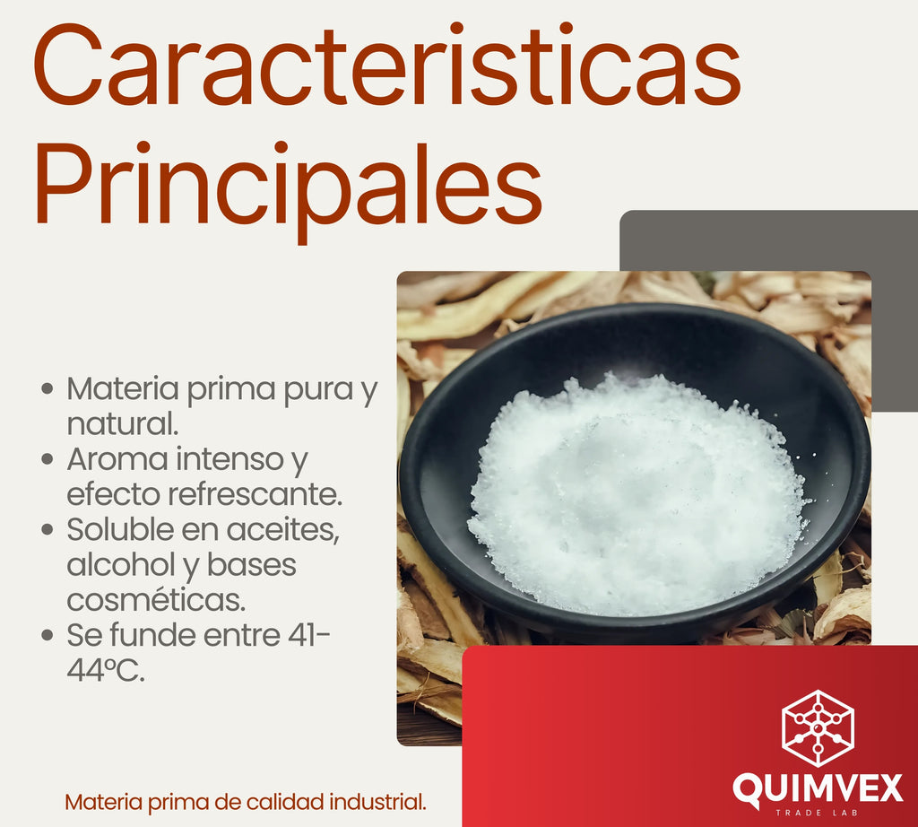 Mentol en Cristales 100gr - Ideal para Cosmética y Aromaterapia