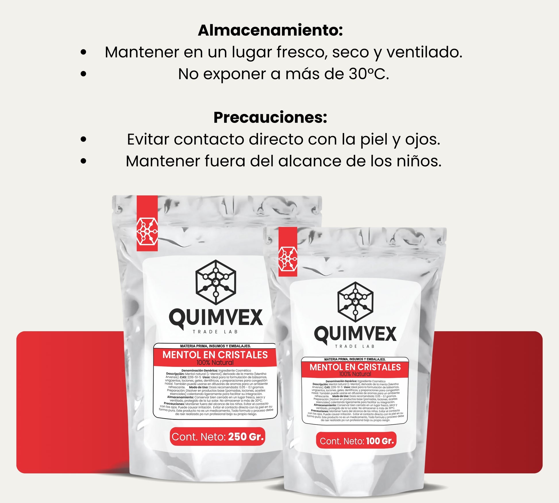 Mentol en Cristales 100gr - Ideal para Cosmética y Aromaterapia